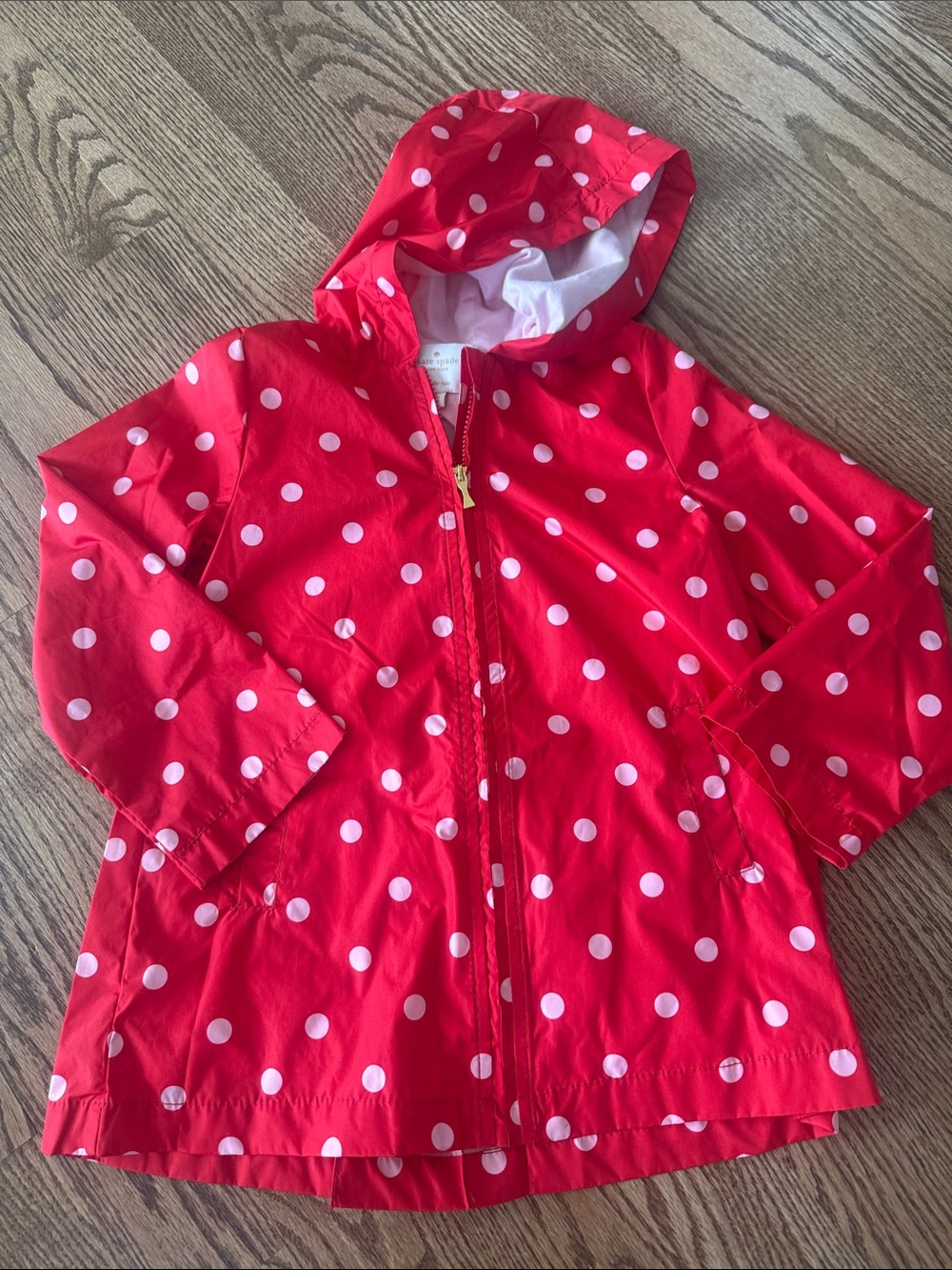 Kids' Kate Spade Polka Dot Hooded Rain Jacket